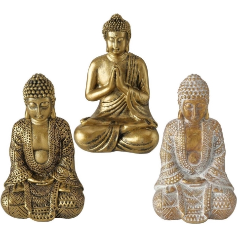Boltze Home Figuur Javen Boeddha Polyresin H10cm Goud