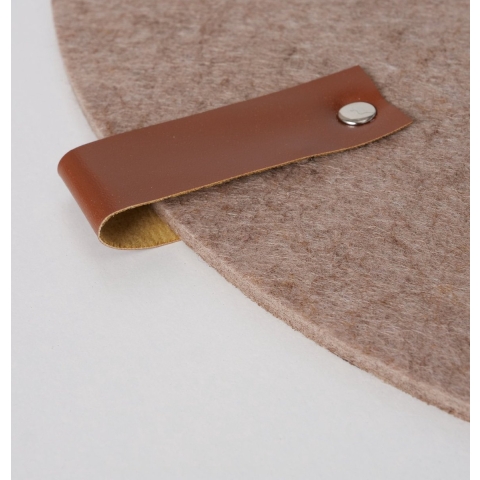 Boltze Home Placemat Modena Vilt Met Leren Stukje- Dia 38cm- Verkrijgbaar In