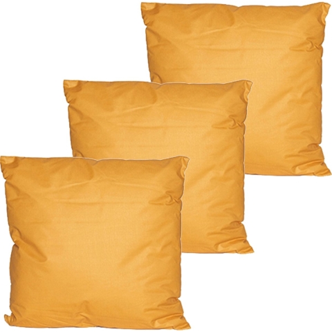 Buitenkussens - 3x - oker geel - 60 x 60 cm - binnen/buiten -