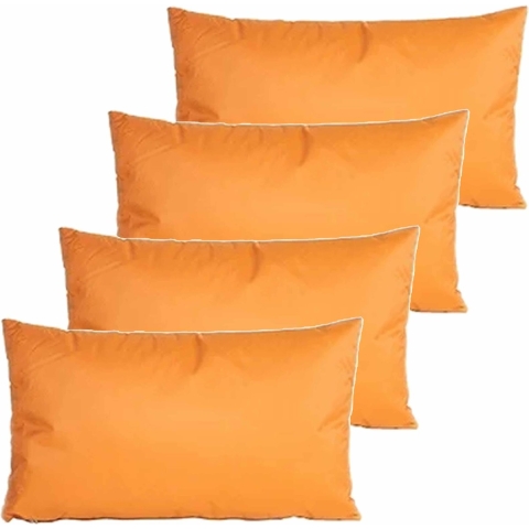 Buitenkussens - 4x - oker geel - 30 x 50 cm - binnen/buiten -