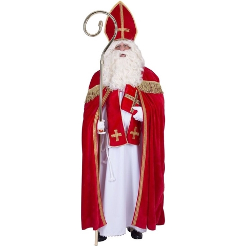 Sinterklaas kostuum - inclusief witte pruik met baard One size -