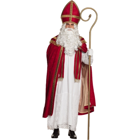 Sinterklaas kostuum - inclusief witte handschoenen kort One size -