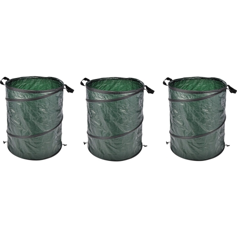 3x stuks pop-up tuinafvalzak - groen - 130 liter - afval - opruimen - vuilnis - tuinafval -