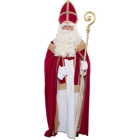 Sinterklaas kostuum - inclusief gouden staf 185 cm One size -
