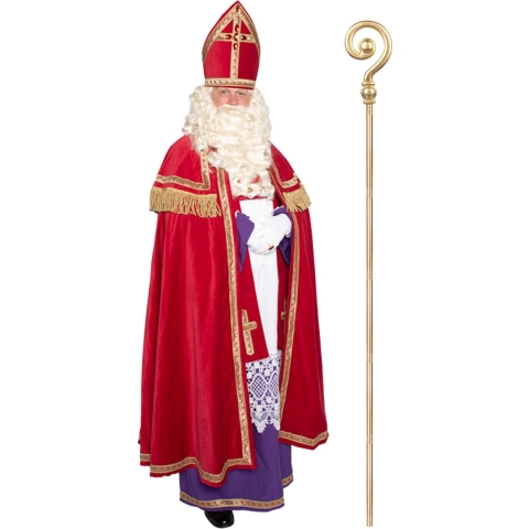 Sinterklaas kostuum - inclusief gouden staf 185 cm One size -