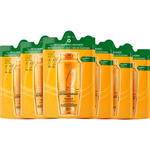 6x L'Oréal Elvive Extraordinary Oil Shampoo Refill 250 ml