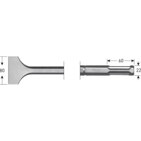 Rotec 6-kant Spadebeitel 80x360mm 6-kø22(tbv Hilti TE805/TE905) - 2156517