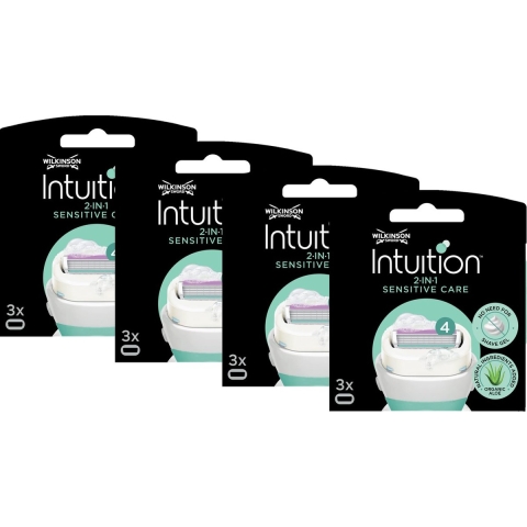 Wilkinson Intuition Sensitive Navul Scheermesjes - Voordeelverpakking 4 x 3 Stuks