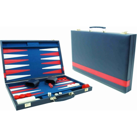 Hot sports Backgammon koffer blauw 46x58