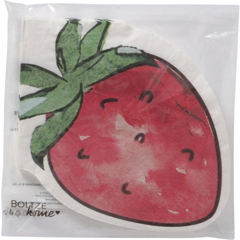 Boltze Home Servetten 'Emily' Aardbei 16x16cm 12-delig Papier