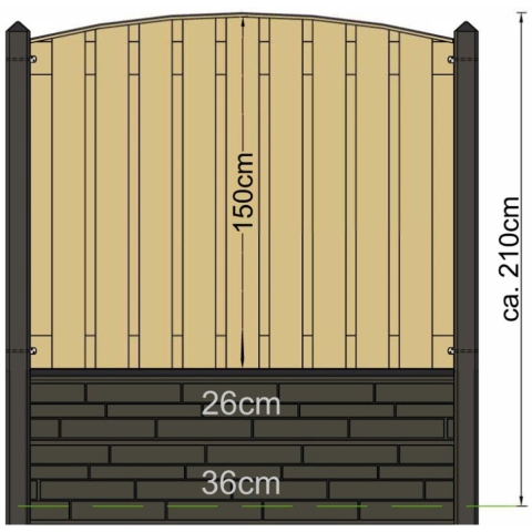 Berton paal Geul wit/grijs driewegsmodel 280 cm Tuindeco - Tuindeco