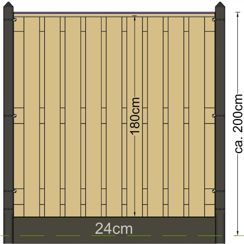 Berton paal Schelde antraciet gecoat eindmodel 277 cm Tuindeco - Tuindeco