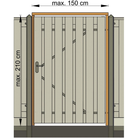 Tuindeurkozijn met aanslagligger hardhout Tuindeco - Tuindeco