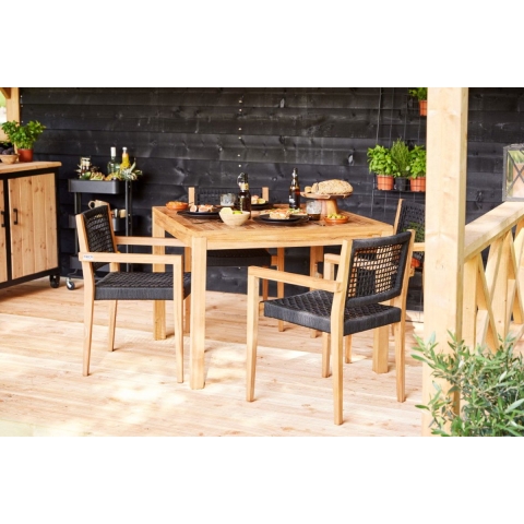 Teak tuintafel vierkant Tuindeco - Tuindeco