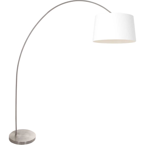 Mexlite - vloerlamp - Solva - staal - linnen metaal - booglamp - E27 - 3917ST