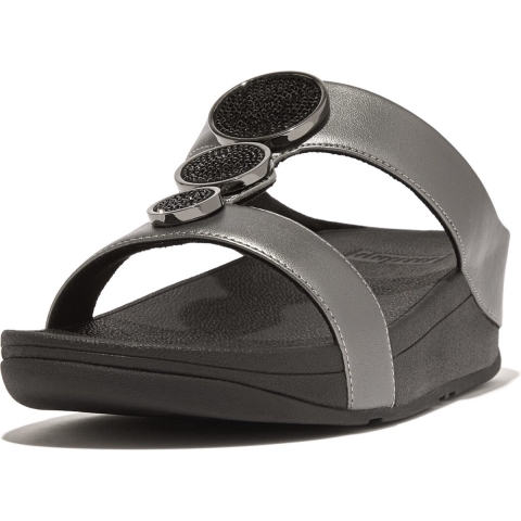 FitFlop Halo bead circle metallic Tbar Slippers