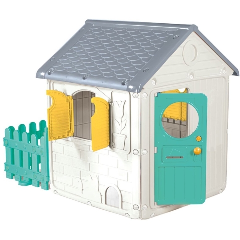 Dolu Speelhuis 122.5x104x156 cm + Geluid Wit/Groen/Grijs/Geel