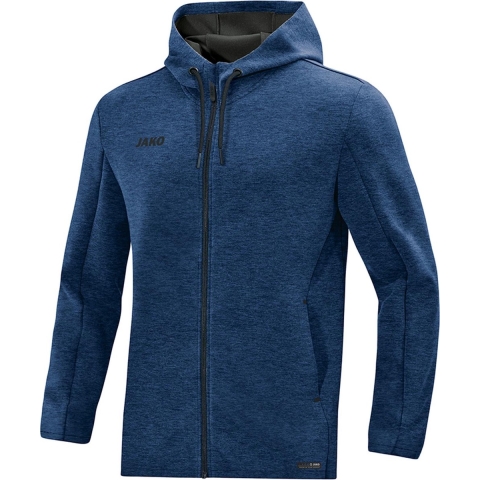 JAKO 6829 Jas Met Kap Premium Basics - Marine Gemeleerd - S