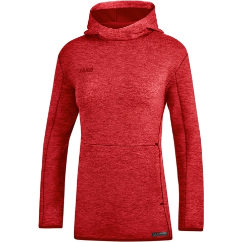 JAKO 6729D Sweater Met Kap Premium Basics Dames - Rood Gemeleerd - 40