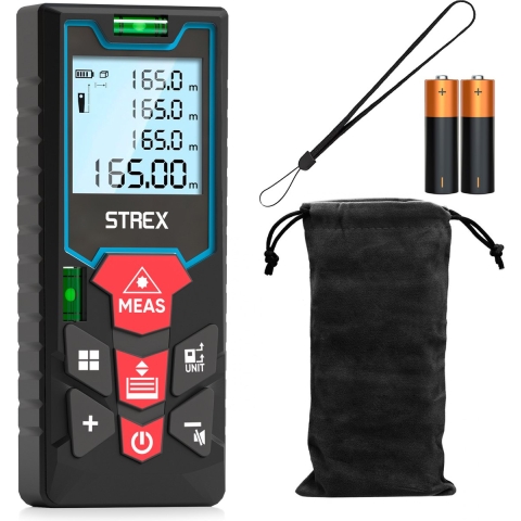 Strex Laser Afstandsmeter 60m Bereik - Lasermeter - Incl. Batterijen&Beschermhoes
