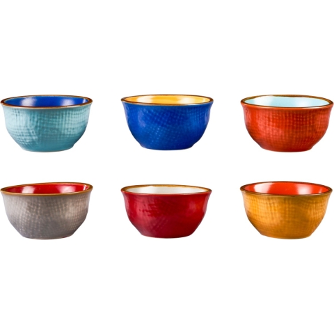 Vivi Oggi - Mini schaaltjes - Sauskommetjes - Streetfood set van 6 -Ø 7.5cm - Kerst - Italië