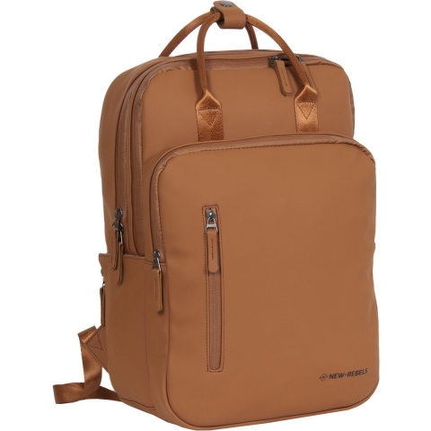 New Rebels William Milwaukee Cognac 20L Rugzak Waterafstotend Laptop 15.6