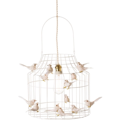 witte hanglamp eettafel | slaapkamer | met vogeltjes nét echt!