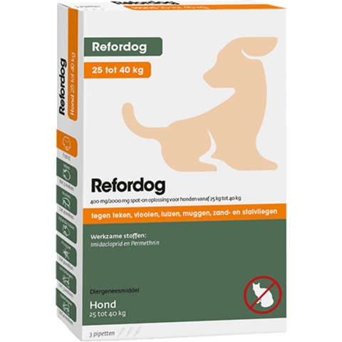 Tick Off Refordog Spot-on 400 mg 25 kg tot 40 kg 3 stuks