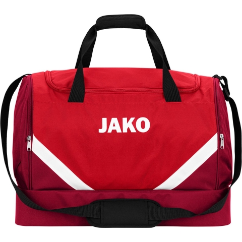JAKO 2024 Sporttas Iconic Met Bodemvak - Rood/Wijnrood - S (ca. 30 Liter)