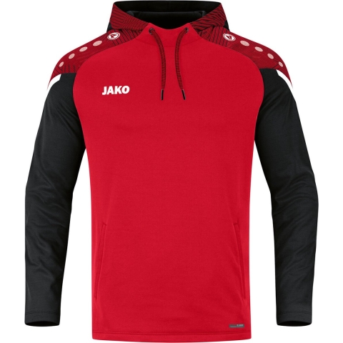 JAKO 6722 Sweater Met Kap Performance - Rood/Zwart - 3XL