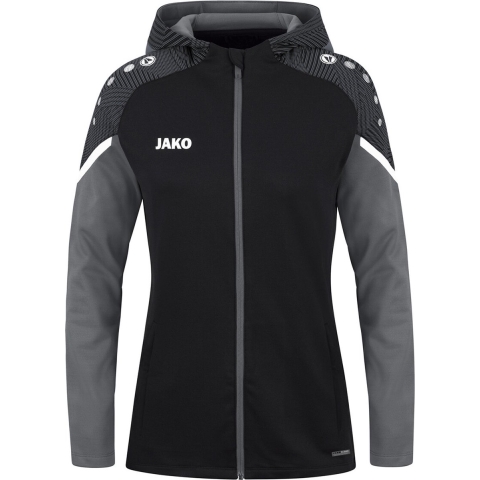 JAKO 6822D Jas Met Kap Performance Dames - Zwart/Antra Light - 38
