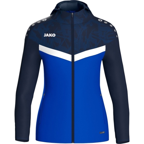 JAKO 6824D Jas Met Kap Iconic Dames - Royal/Marine - 40