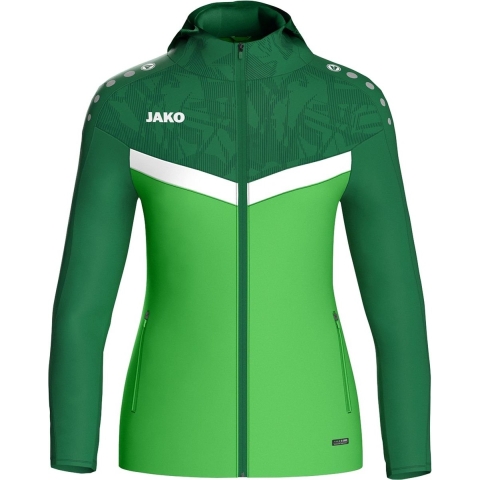 JAKO 6824D Jas Met Kap Iconic Dames - Zachtgroen/Sportgreen - 42