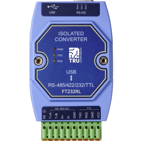 TRU COMPONENTS TC-12626056 TC-E810-U15 Serial converter USB, RS-422, RS-485, D-SUB9 3.3 V, 5 V 1 stuk(s)