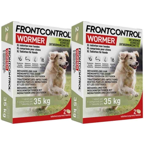 2x Frontcontrol Wormer Ontworming Tabletten Hond XL 2 tabletten