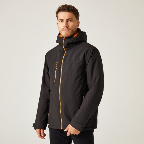 Ragetta RG253 Navigate Waterproof Insulated Jacket - Black/Orange Pop - XL