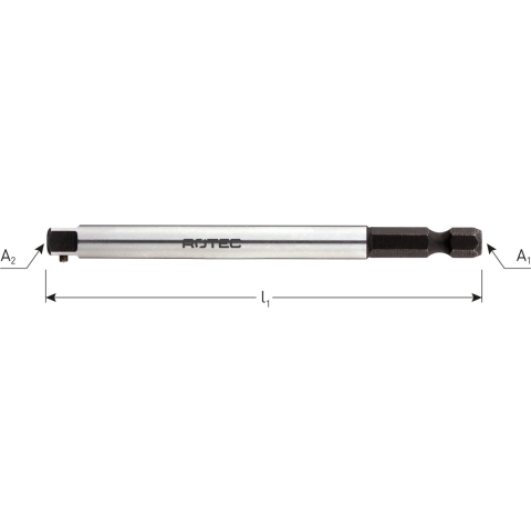 Rotec Adapter E 6,3 x 100mm x 1/4"-4-kt. met stift - 8200040 - VPE = 10 stuks