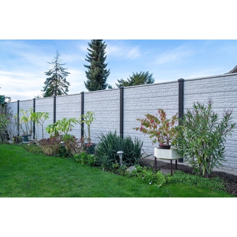 Berton Rotsmotief vulplaat wit/grijs 184 cm Tuindeco - Tuindeco