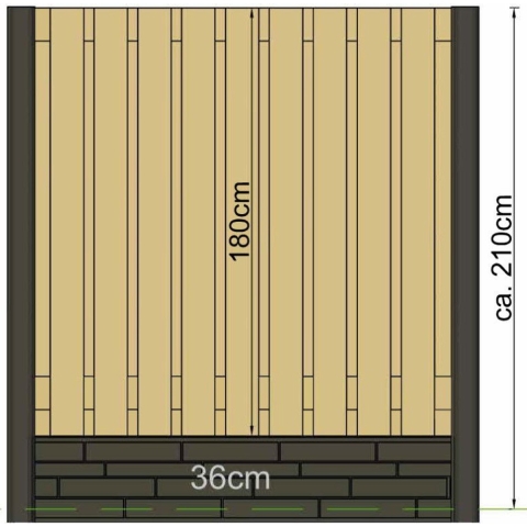 Berton sleufpaal Reest antraciet tussenmodel 280 cm met kabeldoorvoer Tuindeco - Tuindeco