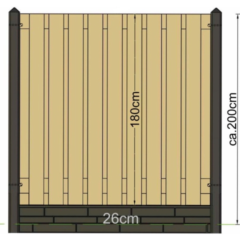 Berton paal Amstel wit/grijs hoekmodel 280 cm Tuindeco - Tuindeco