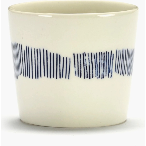 Serax Feast By Ottolenghi Mok 15cl Set Van 4 White/Blue Stripes