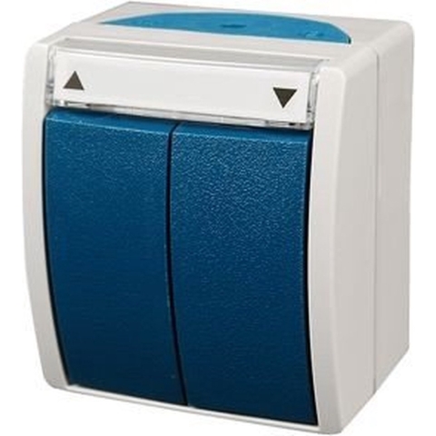 ABB 2CKA001085A1612 Schakelaar IP44 Grijs-wit (RAL 7035), Blauw-groen