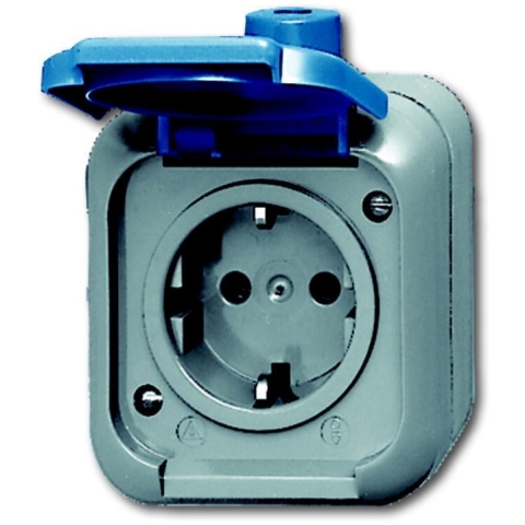 ABB 2CKA002083A0368 Geaard stopcontact IP44 Blauw, Gentiaan-blauw (RAL 5010)