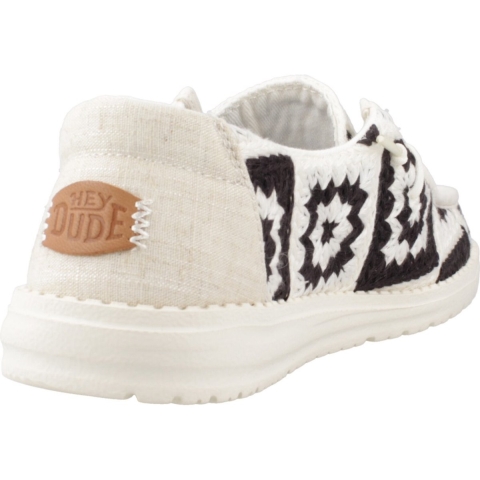 HEYDUDE Instappers Dames Wendy Cottage Crochet Wit 39 Textiel