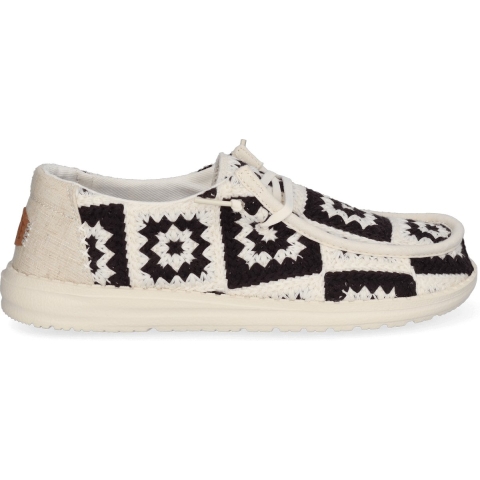 HEYDUDE Instappers Dames Wendy Cottage Crochet Wit 37 Textiel