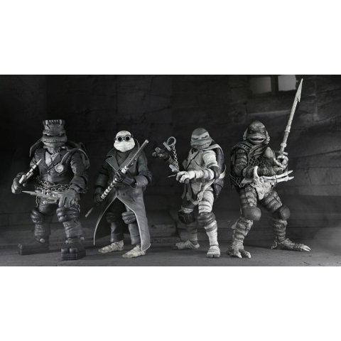 NECA Universal Monsters x TMNT 4-Pack Black & White