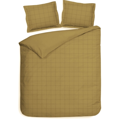Heckettlane Dekbedovertrek Diamante - Bedlinnen - 200x220 - Goud - Dekbedhoes van 100% Katoen-Satijn