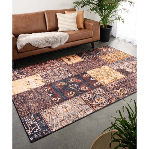 Heritaged Patchwork vloerkleed - Fade No.1 goud|bruin - 152x230 cm