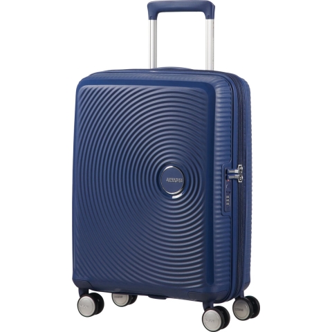American Tourister reiskoffer - Soundbox spinner 55/20 Tsa uitbreidbaar (Handbagage) - blauw - 41 l