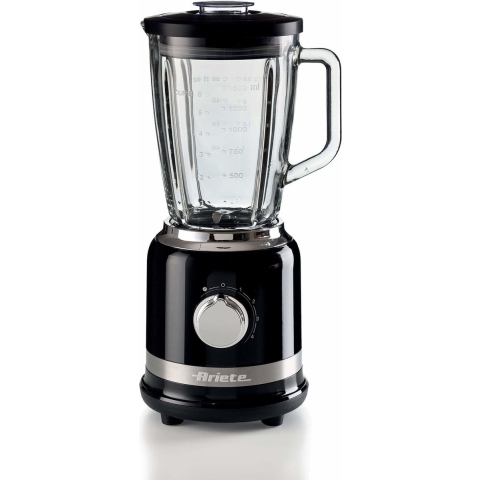 Ariete 0585/02 Blender - 1.5 liter - 1000 W - glazen kan - RVS - pulse functie - ice crusher - zwart